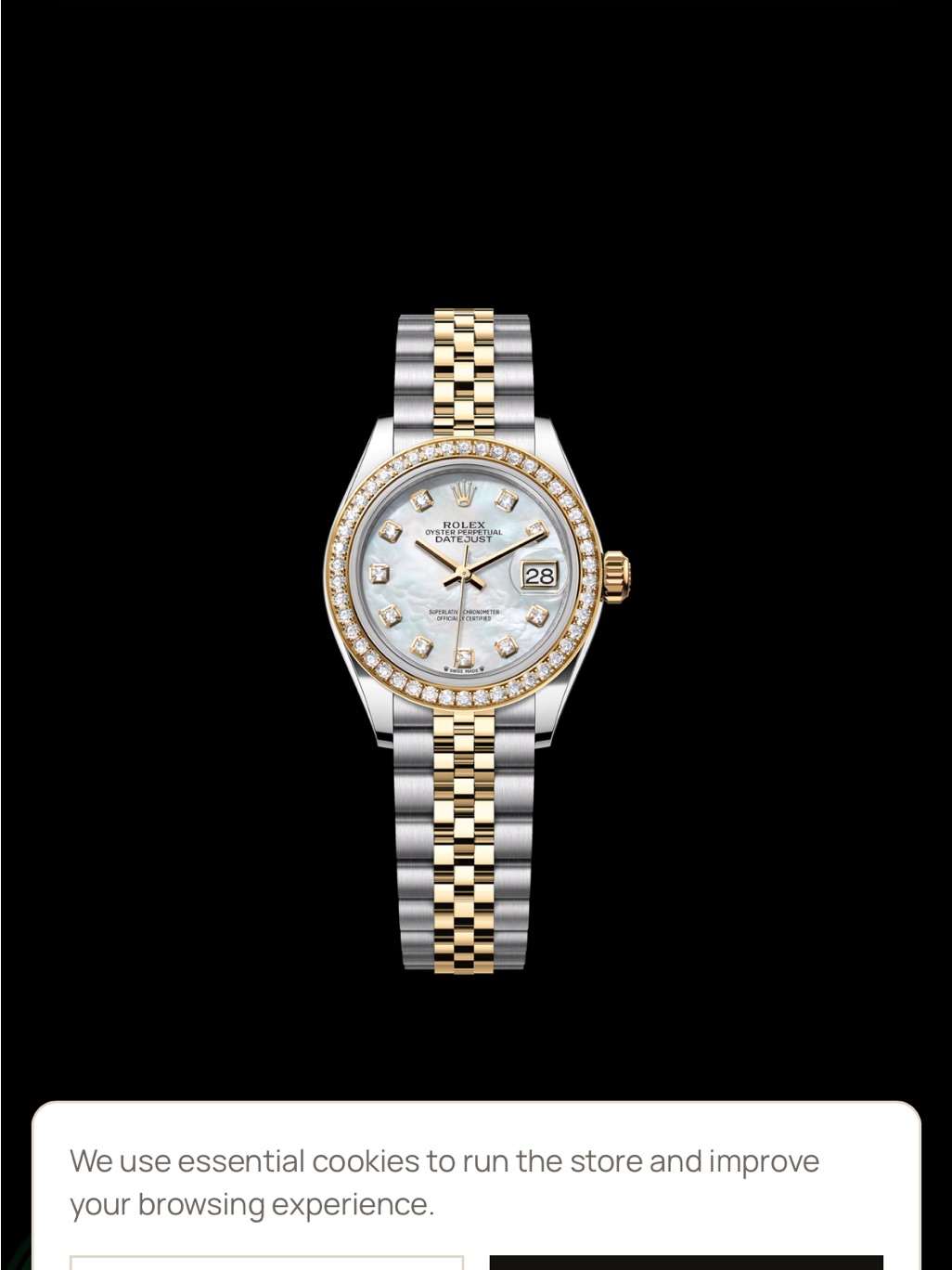Rolex Datejust TwoTone Diamond Dial Womens Watch  Gold  Silver
